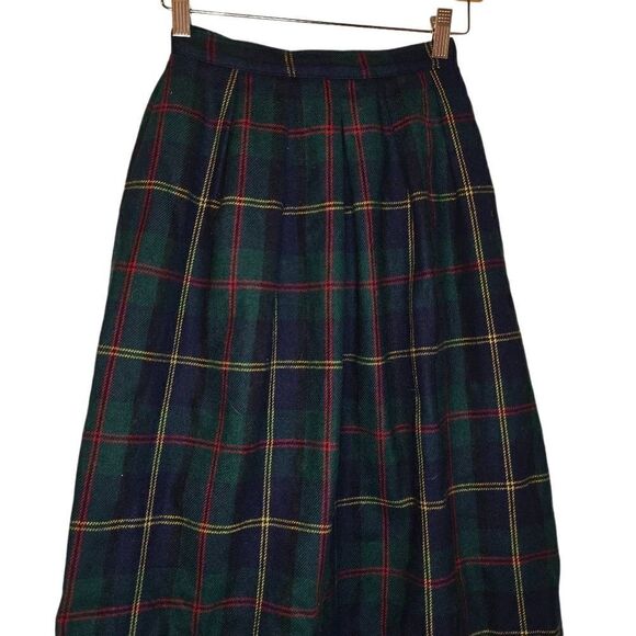 JG Hook Vintage Plaid Wool Midi Skirt - Picture 2 of 6